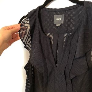 Maeve Anthropologie Top Blouse Navy